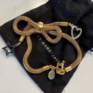 Marc by Marc Jacobs gold tone bow chain bracelet